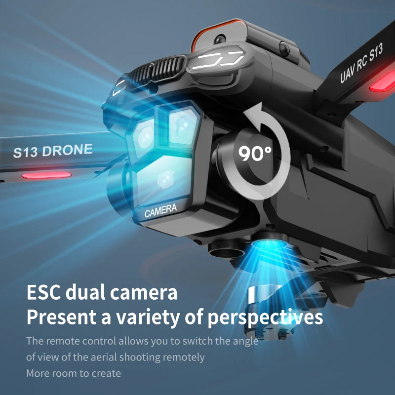 S13 UAV Beginner FPV Racing Drone 6 Axis Cheap Children's Remote Control Drone for Photography 6K Camera Long Range Features