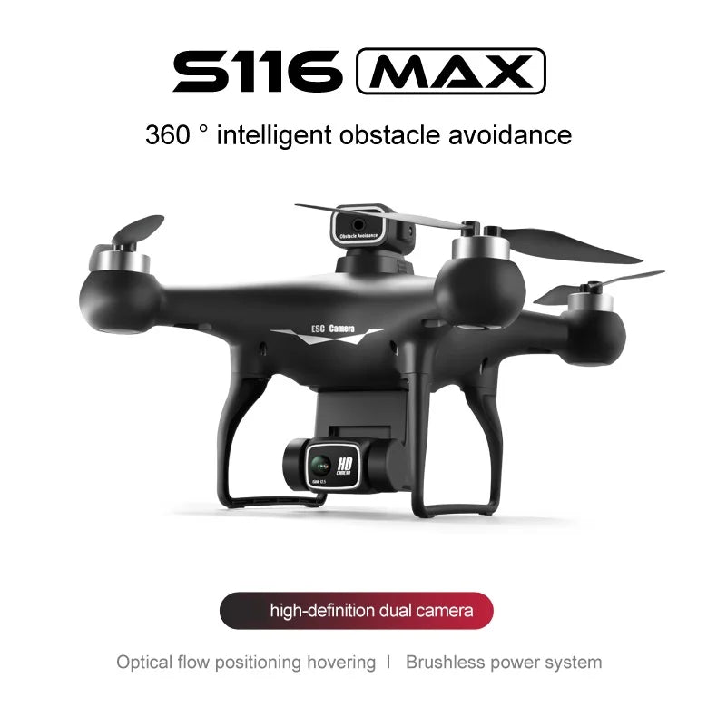 Drone S116 4k 8K Hd Dual Camera Wifi Fpv Drone Professional Uav Obstacle Avoidance Brushless Rc Quadcopter Professionnel Drone