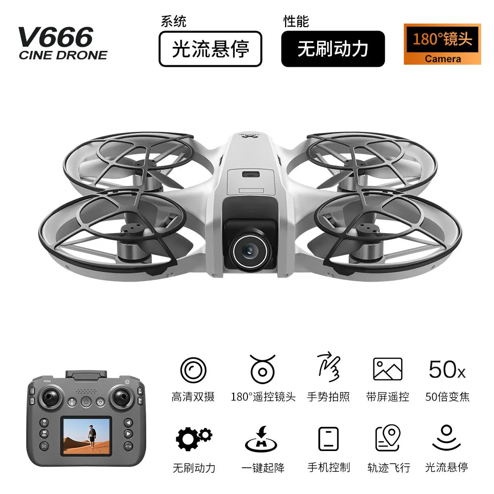 Cheap V666 Drone 4k Professional Esc Camera Optical Flow Localization Four-way Obstacle Avoidance Rc Quadcopter Toy Drone