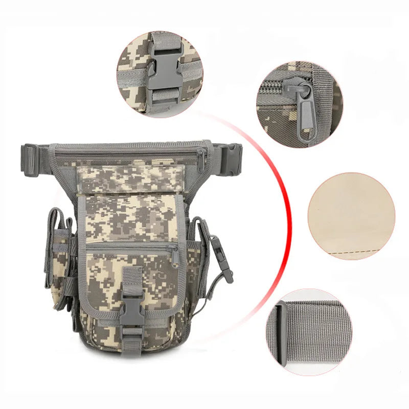 Tactical Drop Leg Bag Men Thigh Waist Fanny Pack Hunting Accessories Molle Gun Bag Hiking Traveling Camping Cycling Thigh Pouch