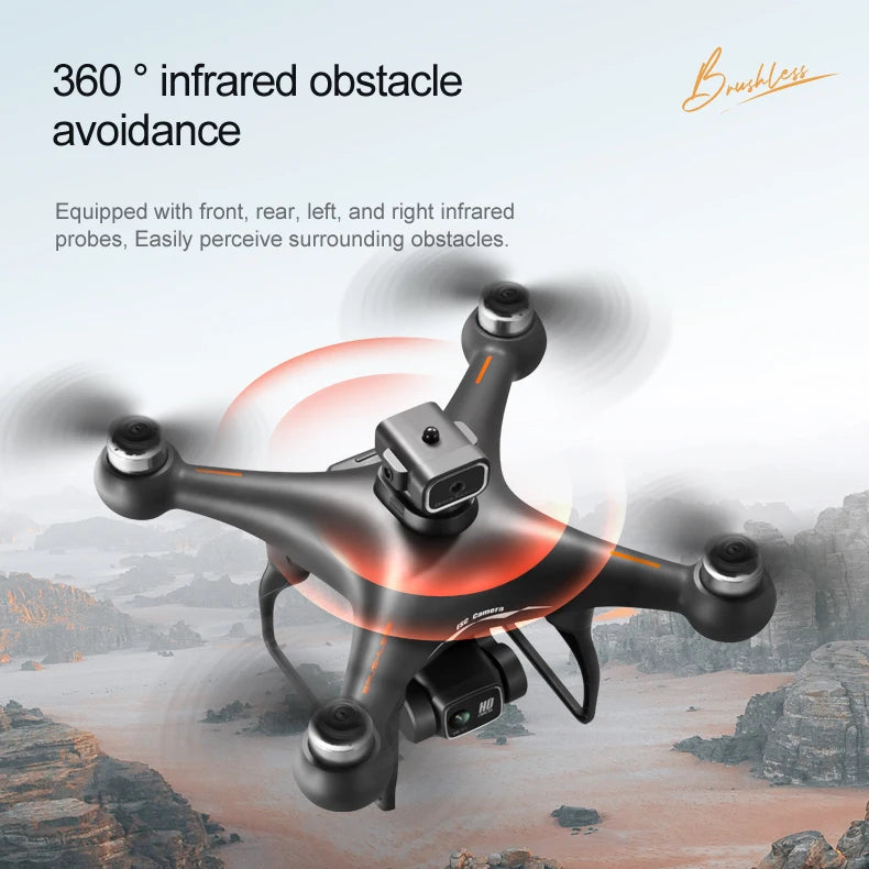 Drone S116 4k 8K Hd Dual Camera Wifi Fpv Drone Professional Uav Obstacle Avoidance Brushless Rc Quadcopter Professionnel Drone