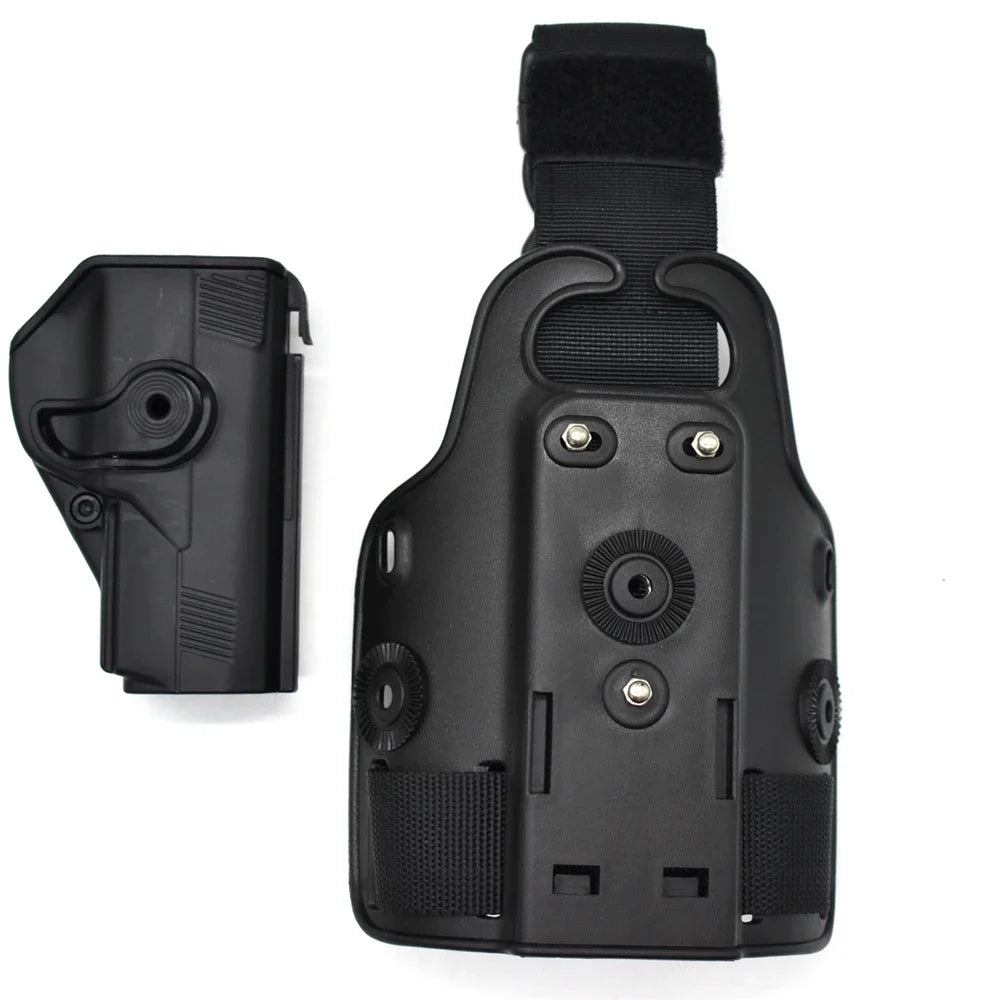 Tactical Leg Gun Holster Platform for Glock 17 19 Beretta M9 Sig P226 Airsoft Drop Thigh Pistol Case Paddle Adapter for Hunting