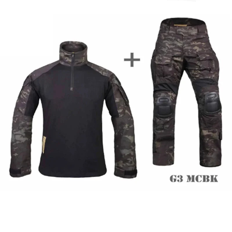 Tactical G3 Uniform Sets NEW Mens Camo Suits Outdoor Hunting Shirt Pants Tops Elastic Duty Cargo Trousers Windproof