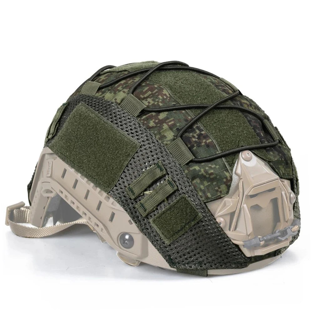 Tactical Helmet Cover for Fast MH PJ BJ OPS-Core Helmet Airsoft Paintball High-cut Helmet Cover camo with Elastic Cord