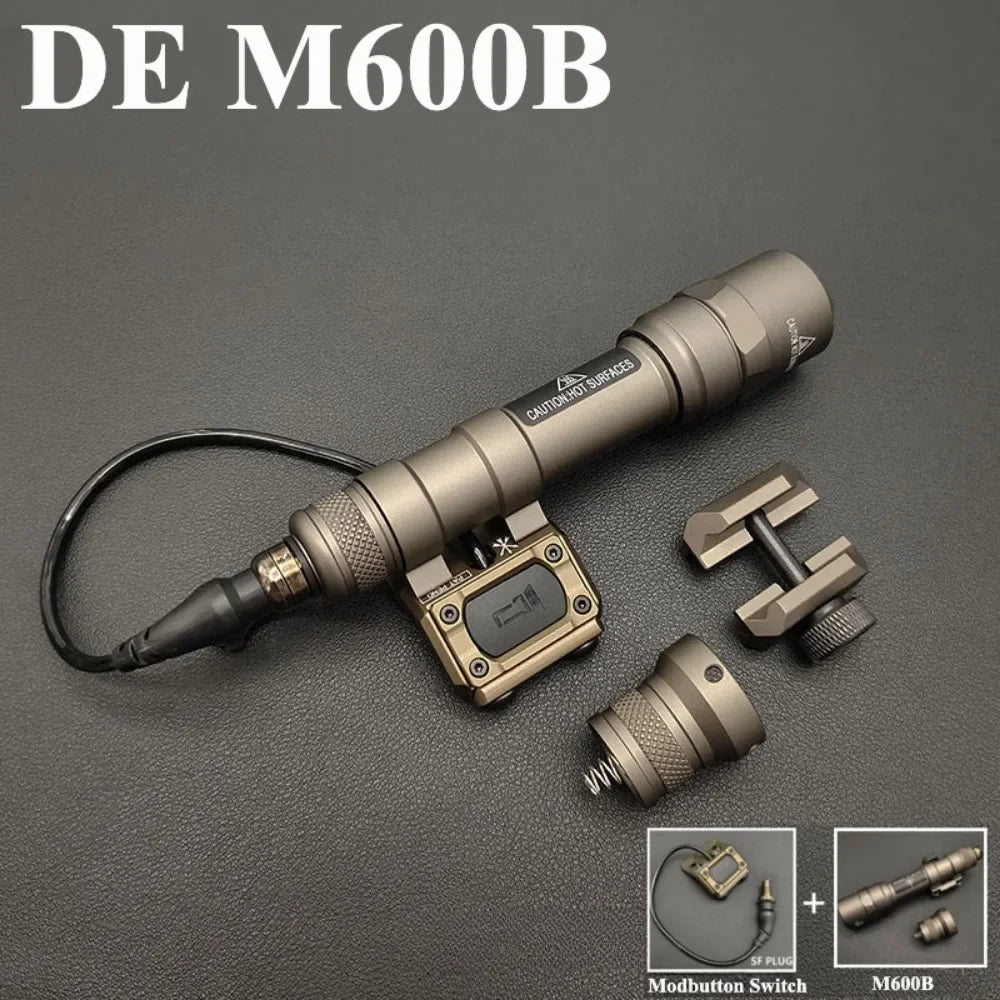 Tactical SF M300B/M600B Airsoft LED Flashlight Mount Base Weapon Rifle Light with ModButton Switch Scout Torch Outdoor Hunting