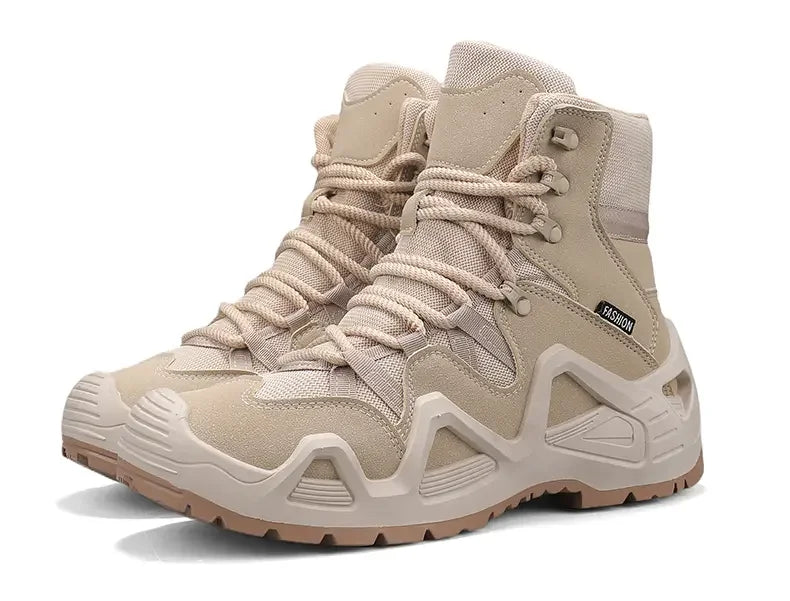 Men Tactical Boots with Straps for Combat Training Waterproof Straps Outdoor Hiking Breathable Shoes Multifunctional Winter