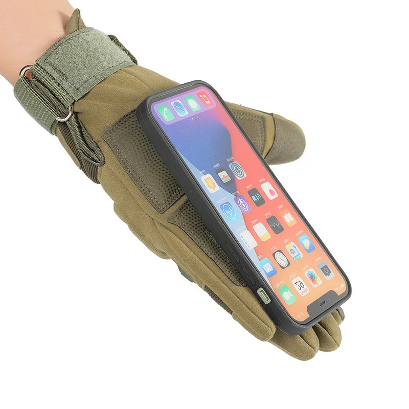 Tactical Men's Gloves Motorcycle Hiking Knuckle Protection Cut Resistant Gloves Combat Cycling Touchscreen Full Finger Gloves