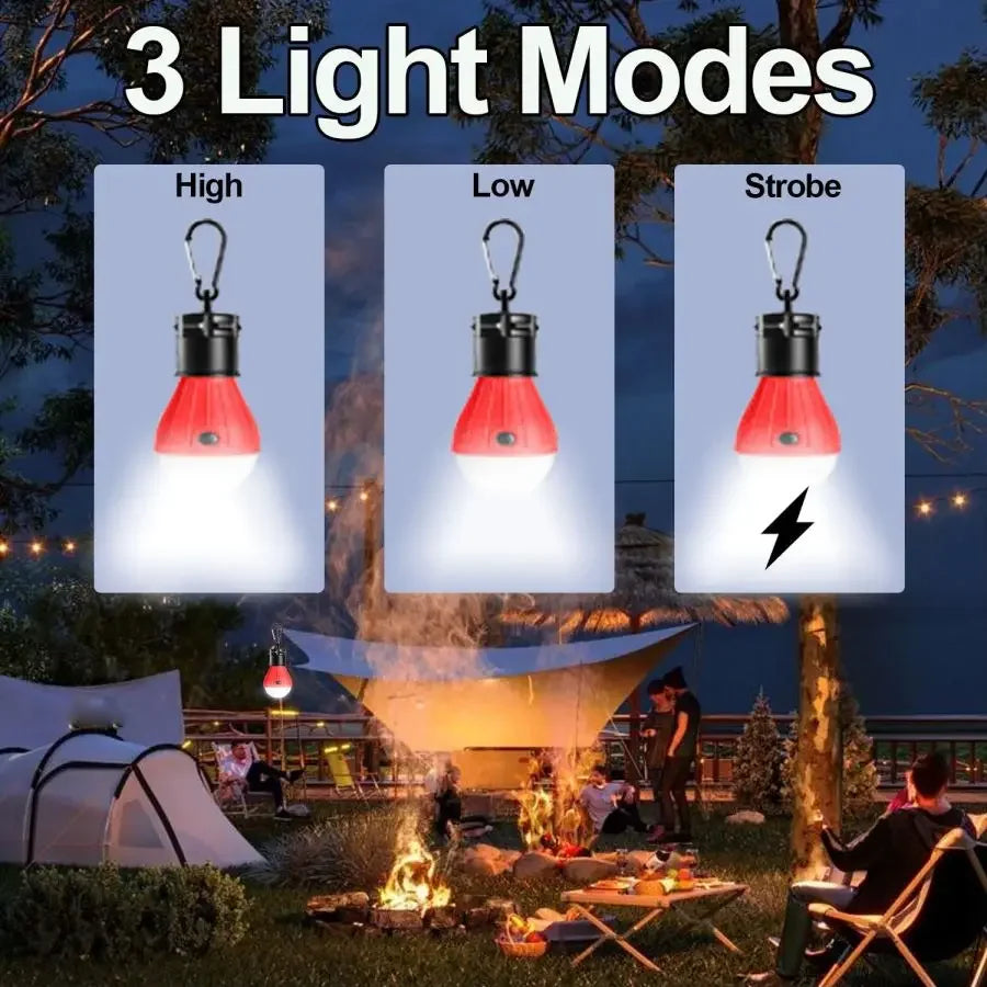 LED Camping Lights Tent Lamp Portable Emergency Light Lantern Super Bright Lamp Bulbs Camping Accessories for Backpacking Hiking
