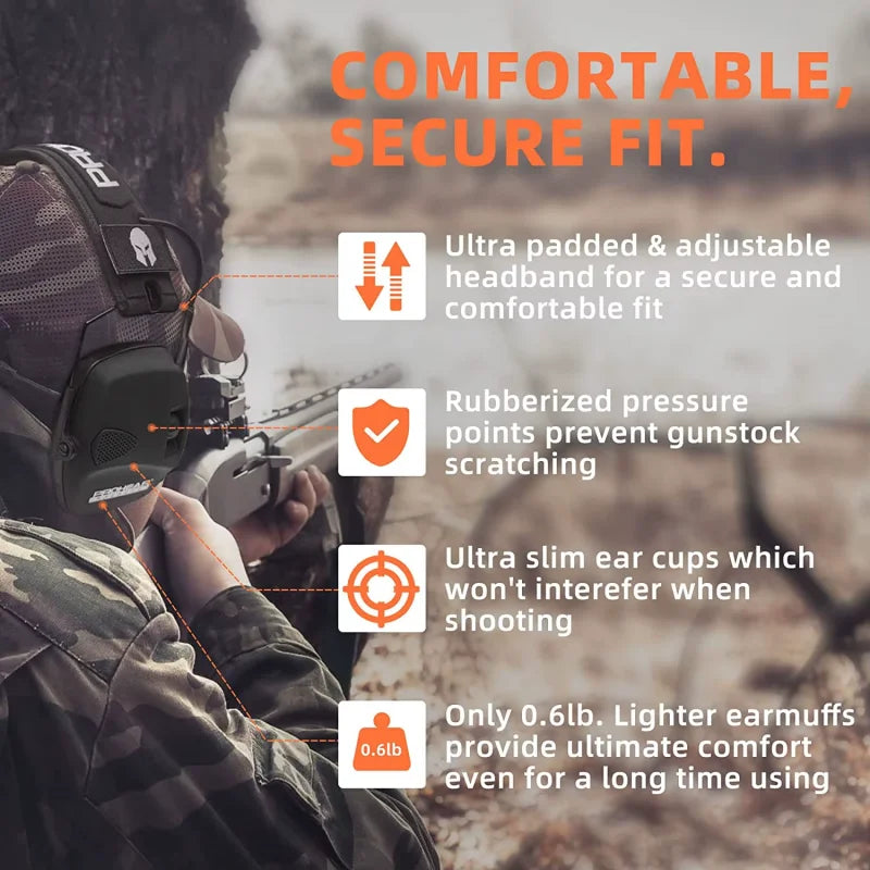 PROHEAR Shooting Electronic Earmuffs Noise Reduction Ear Protection Sound Amplification Hearing Protection For Hunting Gun Range