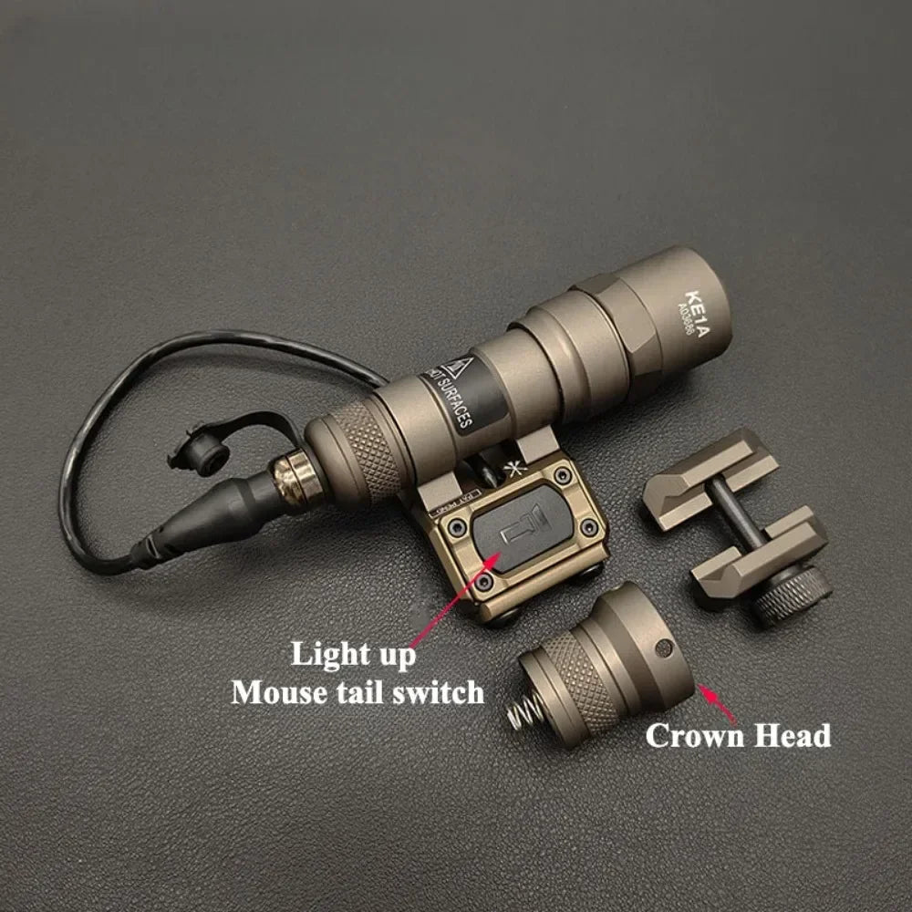 Tactical SF M300B/M600B Airsoft LED Flashlight Mount Base Weapon Rifle Light with ModButton Switch Scout Torch Outdoor Hunting