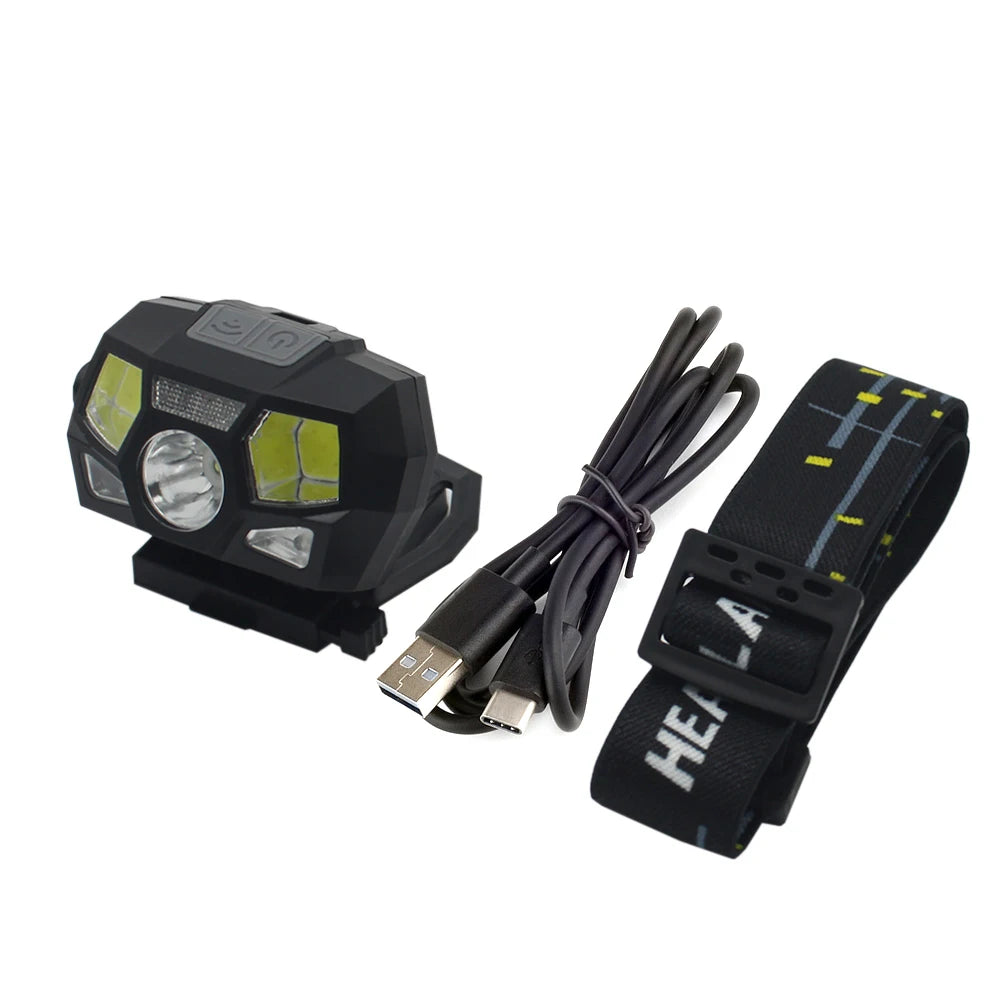 BOOIU Tactical FAST MICH Helmet Light NVG Mounted Signal Lamp Sensor Headlamp USB Charging Waterproof Hunting Fishing Headlight