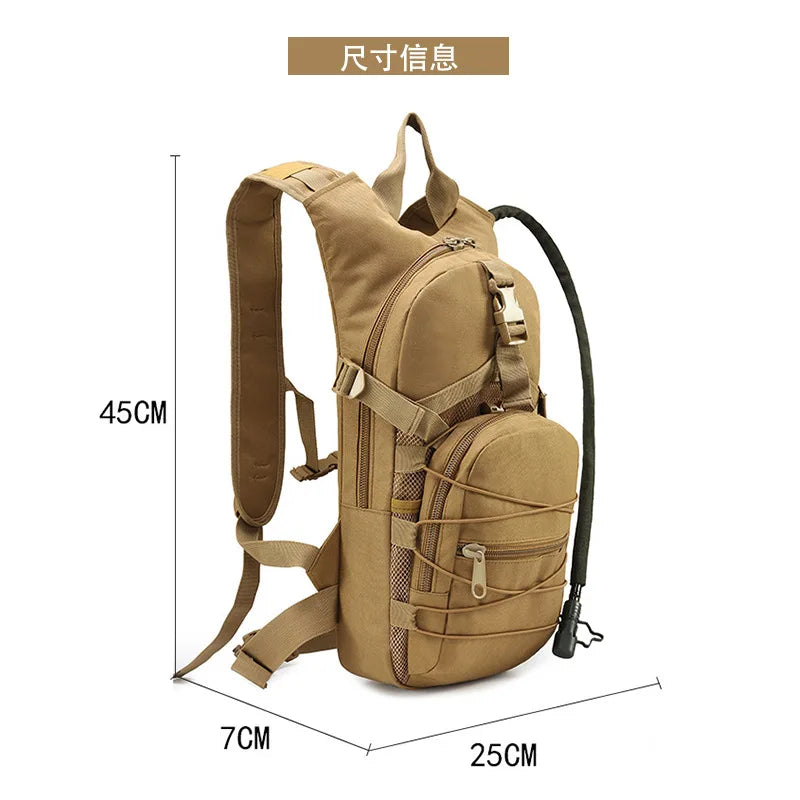 Tactical Camo Hydration Pack - 3L Water Bladder Backpack for Hiking, Cycling & Outdoor Sports, Leakproof & Lightweight