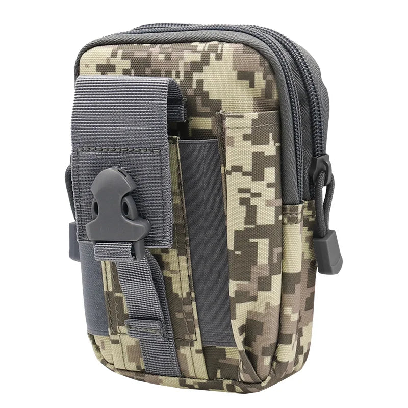 Tactical waist bag waist bag for men's outdoor sports running with mobile phone holder bag hanging bag hunting bag high-capacity