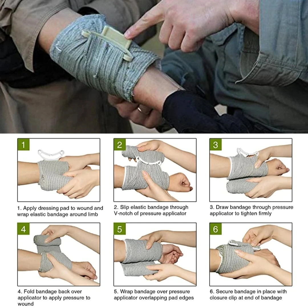 Outdoor trauma preparation IFAK Molle bag, tourniquet, and survival first aid equipment