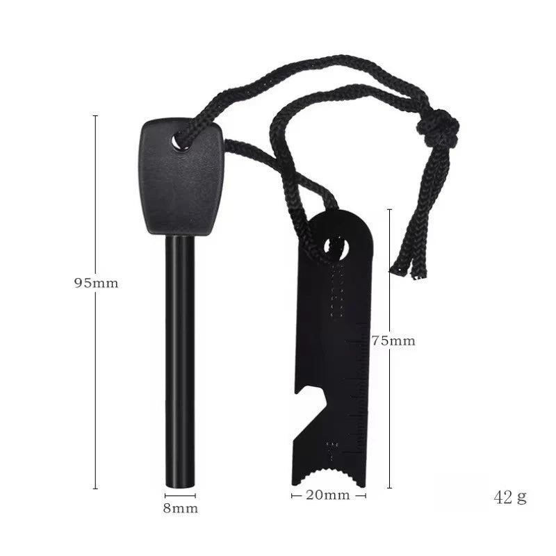 New Large Solid Flint Outdoor Fire Starter Magnesium Bar Rod for Camping Hiking Emergency Survival Gear Bottle Opener Tool