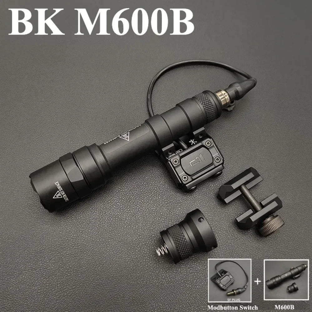 Tactical SF M300B/M600B Airsoft LED Flashlight Mount Base Weapon Rifle Light with ModButton Switch Scout Torch Outdoor Hunting