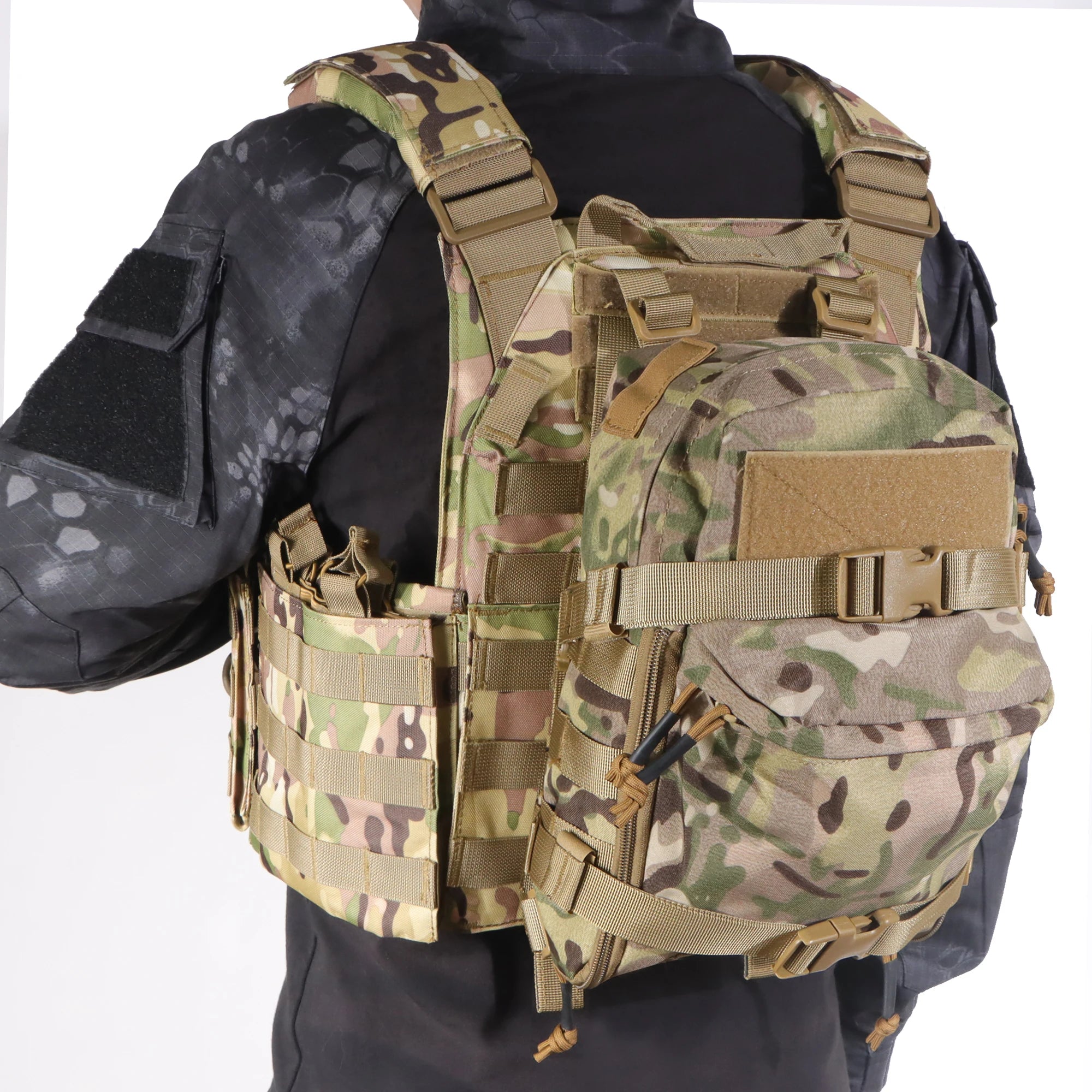 Tactical Hydration Pack Mini Back Panel Water Bag Nylon Molle Pouch Hunting Lightweight Vest Hose Accessories Zipper Backpack