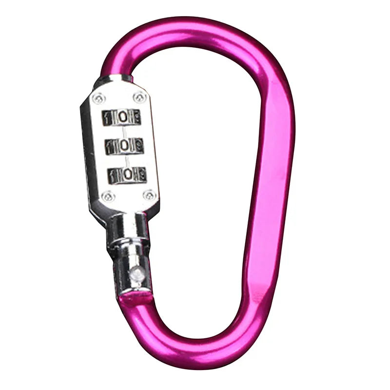 3 Digits Password Carabiner Clip Llock For Camping Accessory Hiking Keychains Outdoors and Gym etc D Shape Hook Small Carabiners
