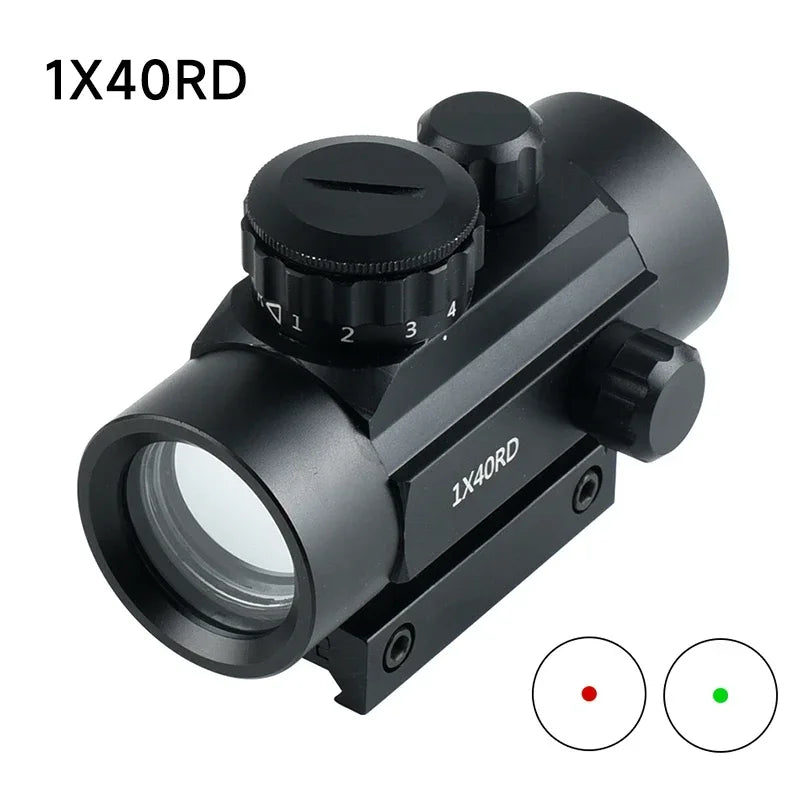 Tactical Green Red Dot Sight Optics Reflex Riflescope Hunting Scopes Fit 11/20mm Rails Rifle for Hunting Firearms & Airsoft