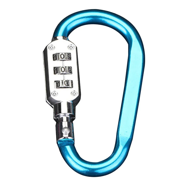 3 Digits Password Carabiner Clip Llock For Camping Accessory Hiking Keychains Outdoors and Gym etc D Shape Hook Small Carabiners