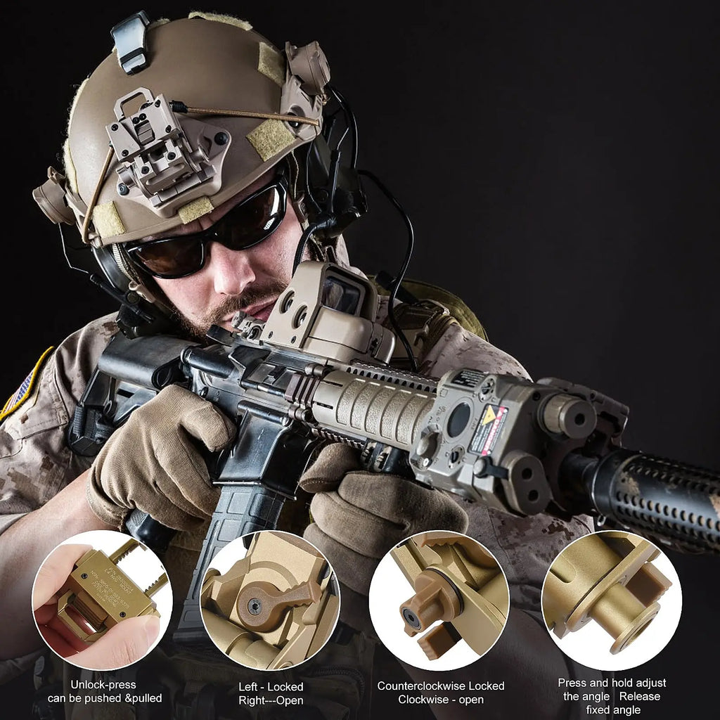 BOOIU NVG Mount PVS14/15/18 G24 Mount Aluminum L4G24 NVG Mount Helmet for Night Vision Goggles NVG Metal Helmet Mount CS Games