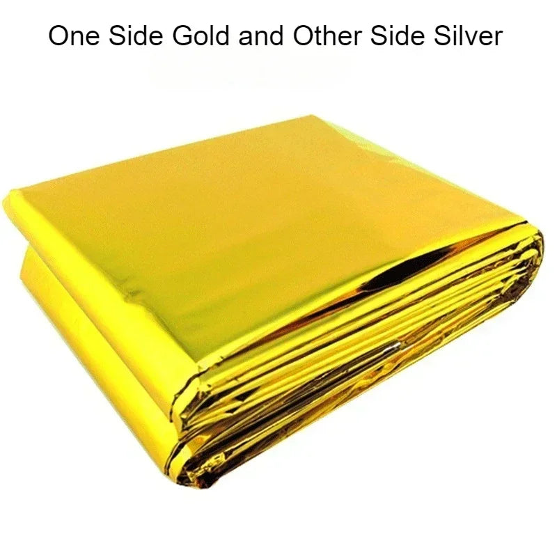 160x210cm Outdoor Survival Emergency Blanket Disaster-relief Gear Outdoor Camping Thermal Blankets Rescue Blankets Foil