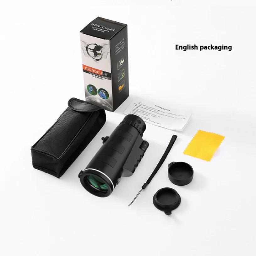 Monocular 40X60 HD Telescope Professional Night Powerful Binoculars Waterproof Mini Pocket Zoom with Smartphone Hunting Camping