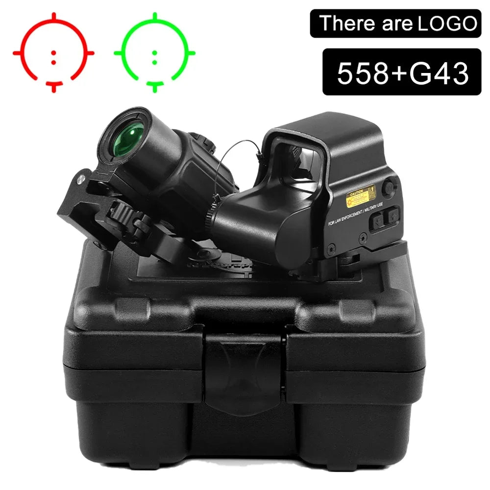 558 G43 G33 Holographic Collimator Sight Red Dot 3X Magnifier Quick Detachable Scope for Hunting Riflescope