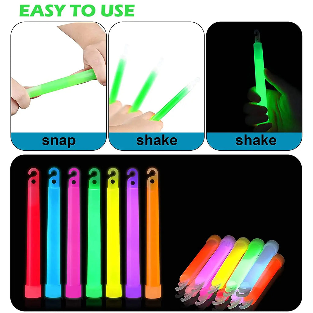 10PCS Ultra Emergency Bright 15CM Glow Sticks 12 Hour Camping Hiking Chem Glow Stick Lights for Parties Blackout Storm Ready Use