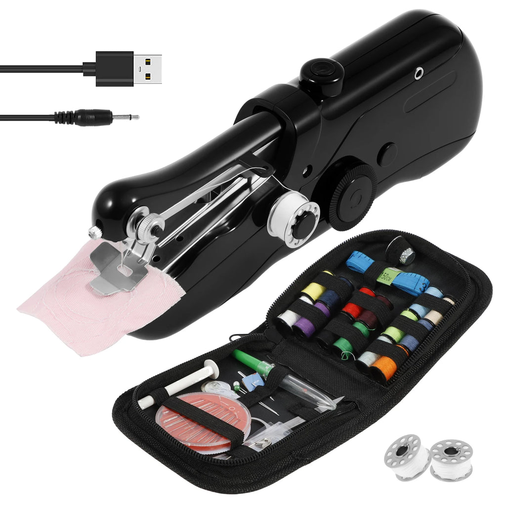 Handheld Sewing Machine With Thread Sewing Kit Quick Repair Mini Sewing Machine for Quilting Enthusiast Beginner Home Repairs