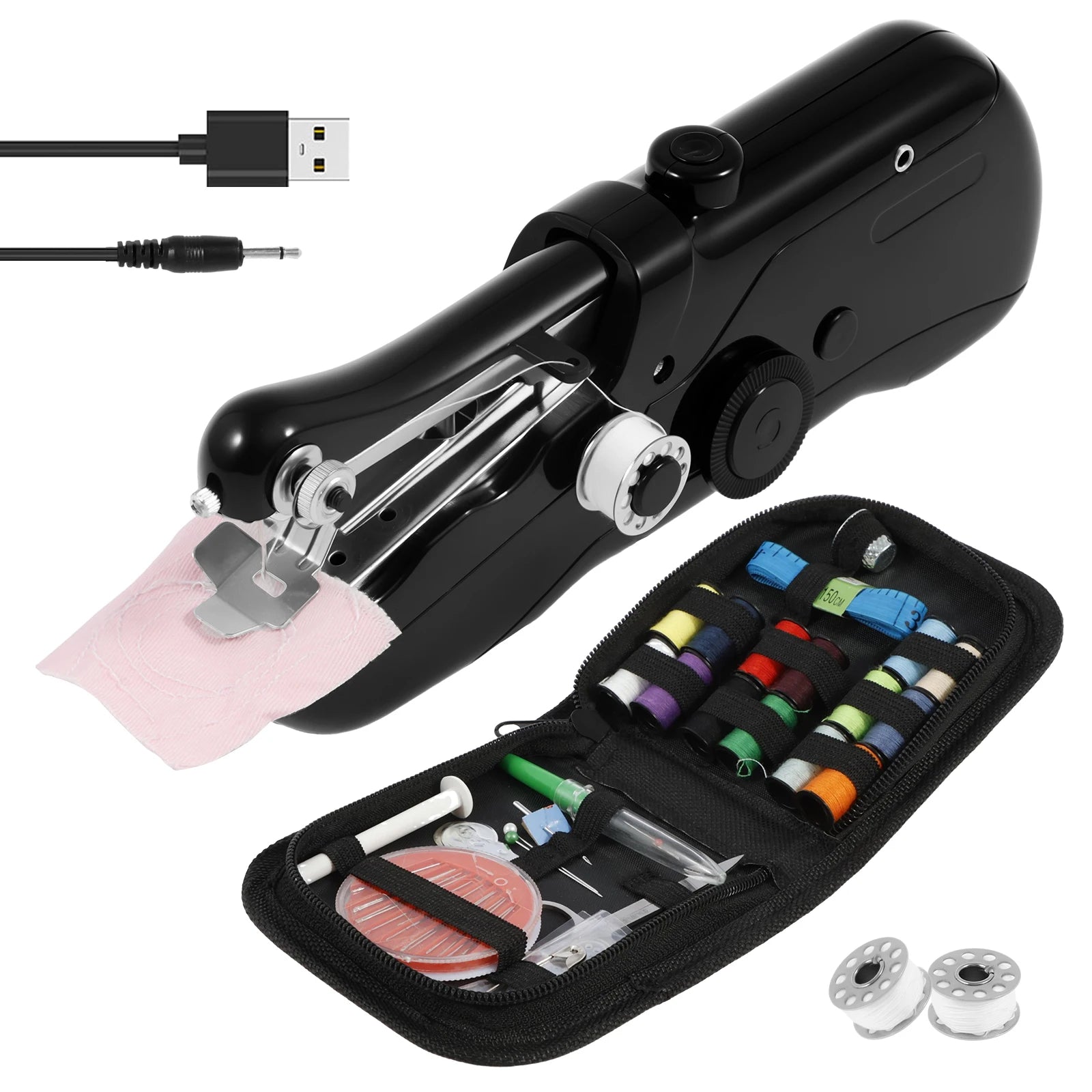 Handheld Sewing Machine With Thread Sewing Kit Quick Repair Mini Sewing Machine for Quilting Enthusiast Beginner Home Repairs