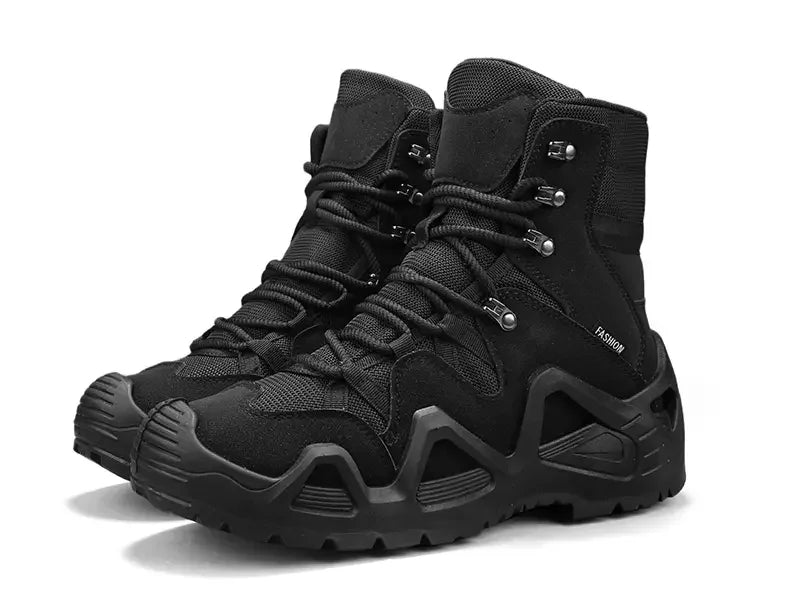 Men Tactical Boots with Straps for Combat Training Waterproof Straps Outdoor Hiking Breathable Shoes Multifunctional Winter