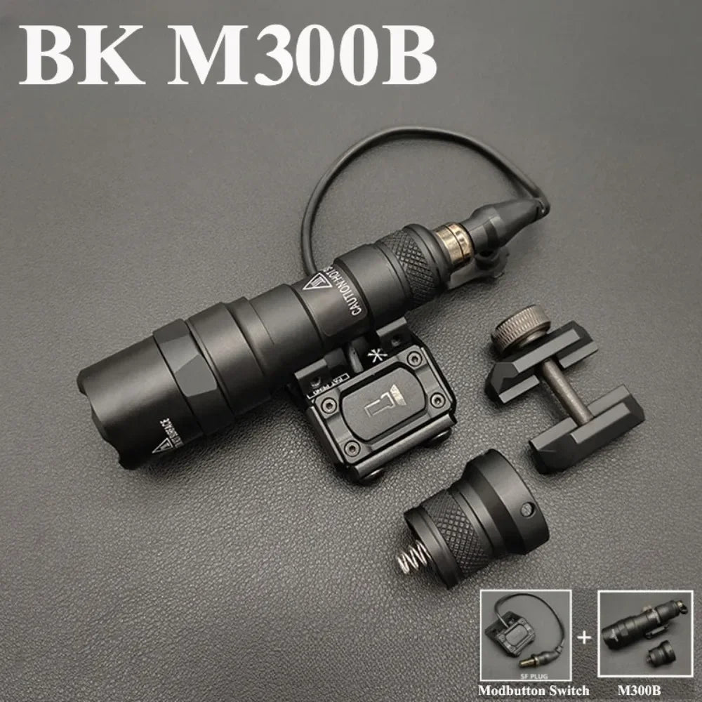 Tactical SF M300B/M600B Airsoft LED Flashlight Mount Base Weapon Rifle Light with ModButton Switch Scout Torch Outdoor Hunting