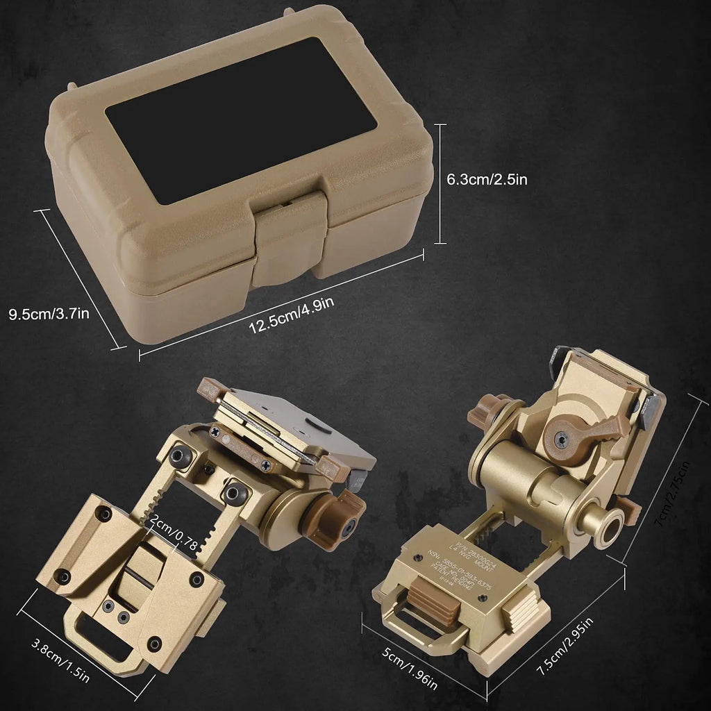 BOOIU NVG Mount PVS14/15/18 G24 Mount Aluminum L4G24 NVG Mount Helmet for Night Vision Goggles NVG Metal Helmet Mount CS Games