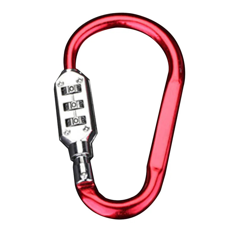 3 Digits Password Carabiner Clip Llock For Camping Accessory Hiking Keychains Outdoors and Gym etc D Shape Hook Small Carabiners