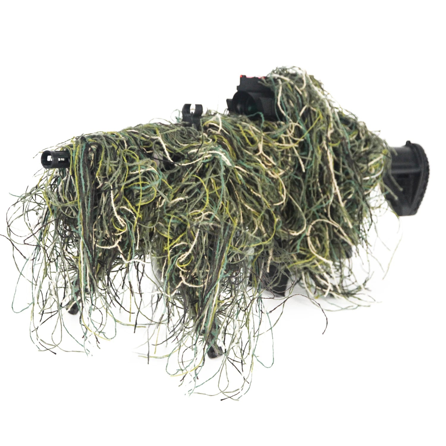 3D Rifle Sniper Ghillie Cover for Hunting Ghillie Suit Woodland-Desert Green Gun Wrap for Paintball Airsoft Accessories