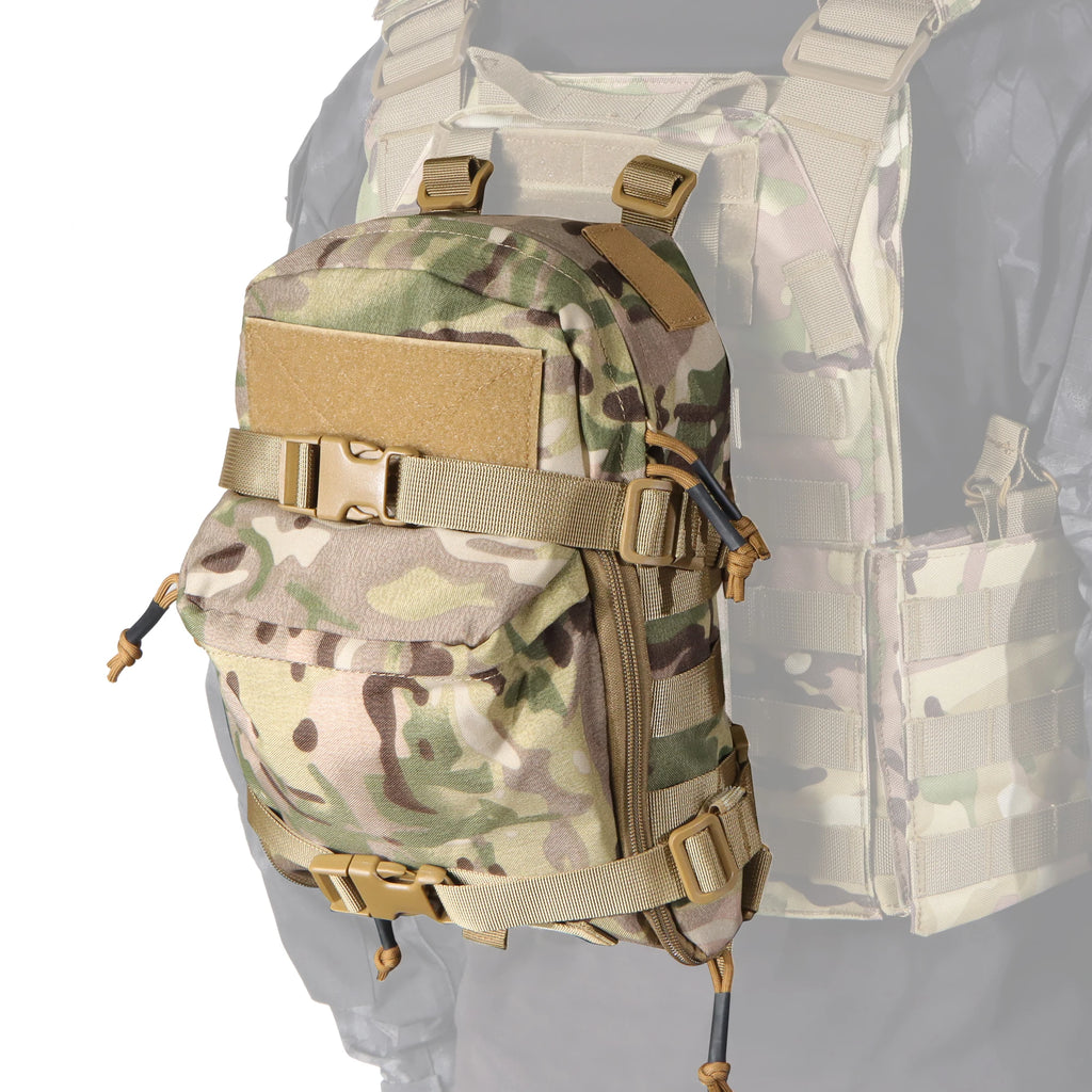 Tactical Hydration Pack Mini Back Panel Water Bag Nylon Molle Pouch Hunting Lightweight Vest Hose Accessories Zipper Backpack