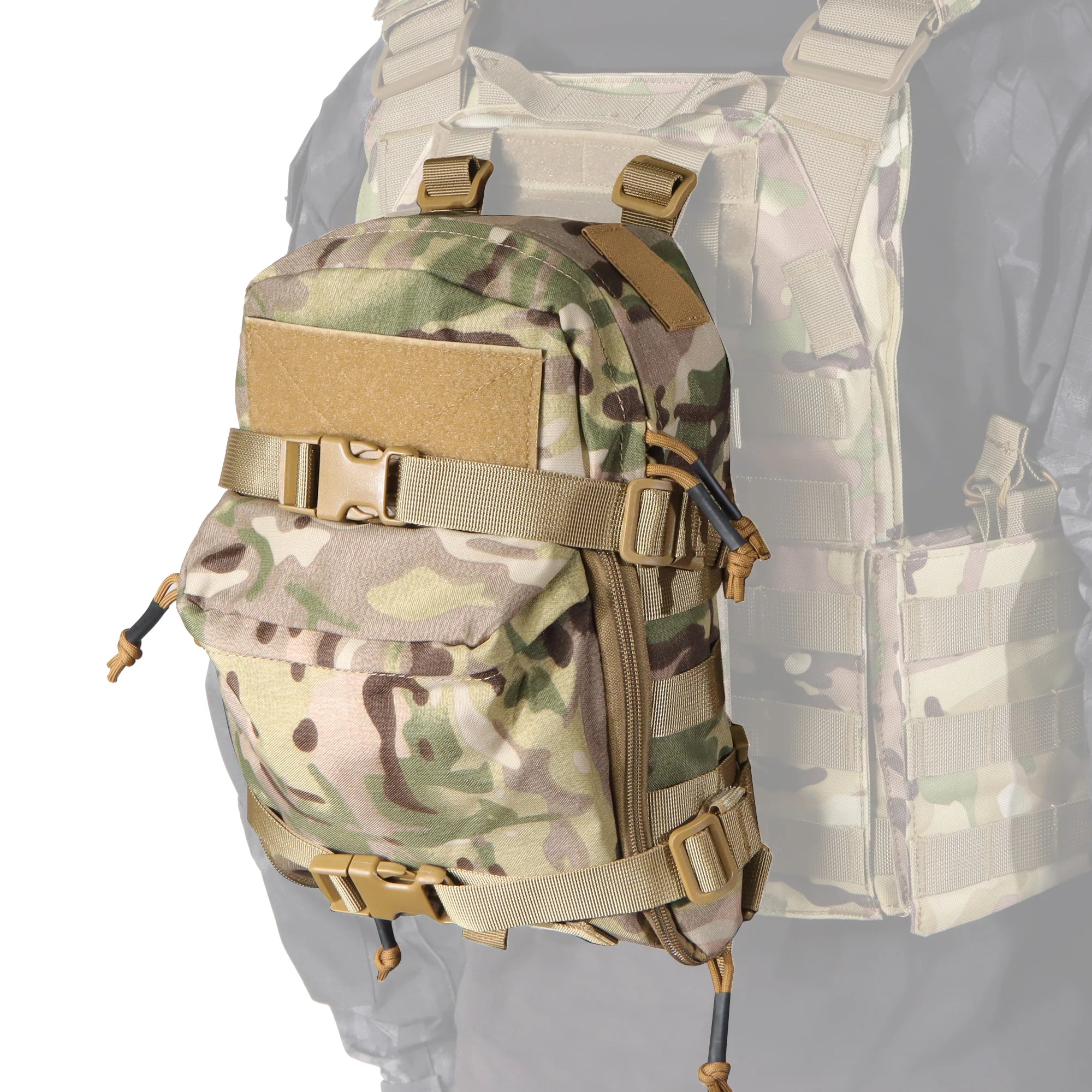 Tactical Hydration Pack Mini Back Panel Water Bag Nylon Molle Pouch Hunting Lightweight Vest Hose Accessories Zipper Backpack