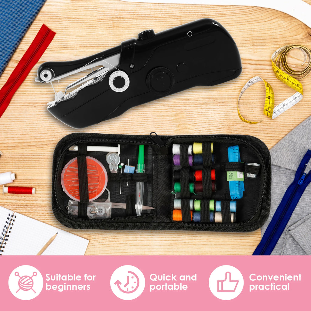 Handheld Sewing Machine With Thread Sewing Kit Quick Repair Mini Sewing Machine for Quilting Enthusiast Beginner Home Repairs