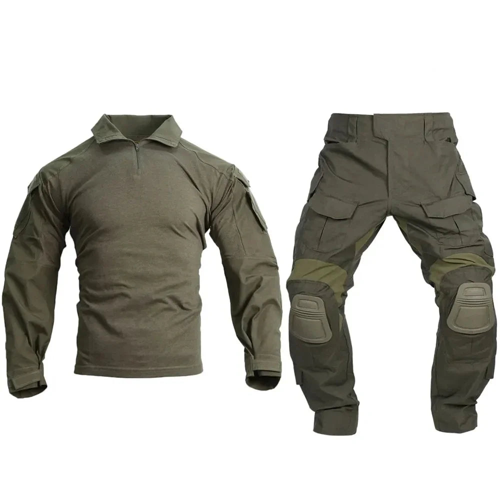 Tactical G3 Uniform Sets NEW Mens Camo Suits Outdoor Hunting Shirt Pants Tops Elastic Duty Cargo Trousers Windproof