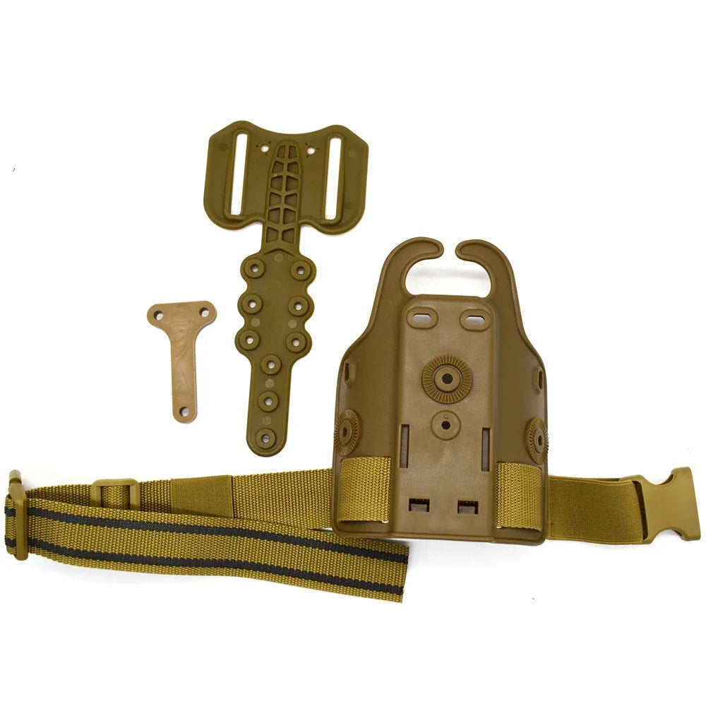 Tactical Leg Gun Holster Platform for Glock 17 19 Beretta M9 Sig P226 Airsoft Drop Thigh Pistol Case Paddle Adapter for Hunting