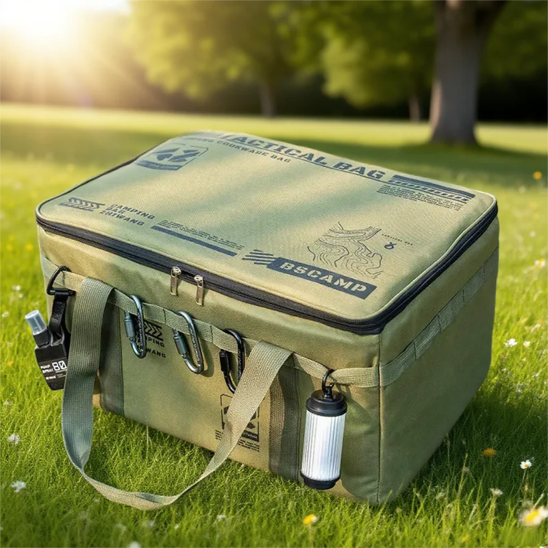 30-42L Tactical Camping Storage Bag Insulated Folding Box Waterproof Picnic Tableware Field Equipment Outdoor Gear Organizer