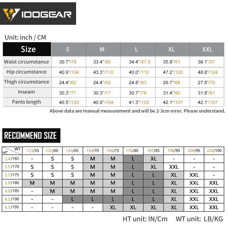 IDOGEAR Combat UFS Pants Tactical Pants w/ Knee Pads Trousers 3209