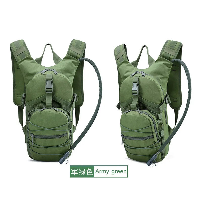 Tactical Camo Hydration Pack - 3L Water Bladder Backpack for Hiking, Cycling & Outdoor Sports, Leakproof & Lightweight