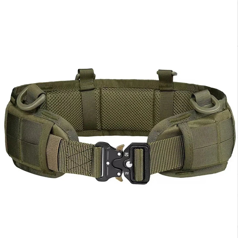 The Tactical Belt Is Made Of Molle Nylon Fabric And Has A Metal Buckle, Making It Suitable For Outdoor Sports And Hunting Belts