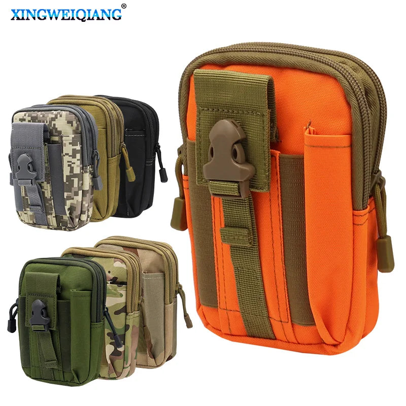 Tactical waist bag waist bag for men's outdoor sports running with mobile phone holder bag hanging bag hunting bag high-capacity