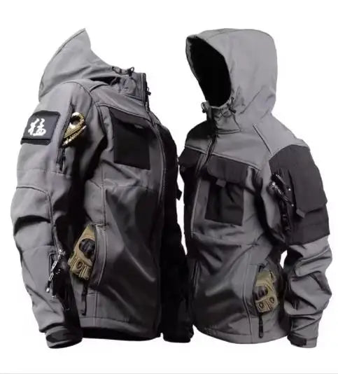 Tactical Jackets Men Shark Skin Military Soft Shell Jacket Waterproof Windproof Fleece Warm Motorcycle Multi-pocket Army Coats