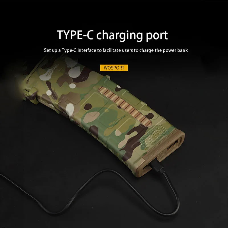 Tactical PMAC magazine model, outdoor equipment can replace the battery shell power display, Type-C interface decoration props