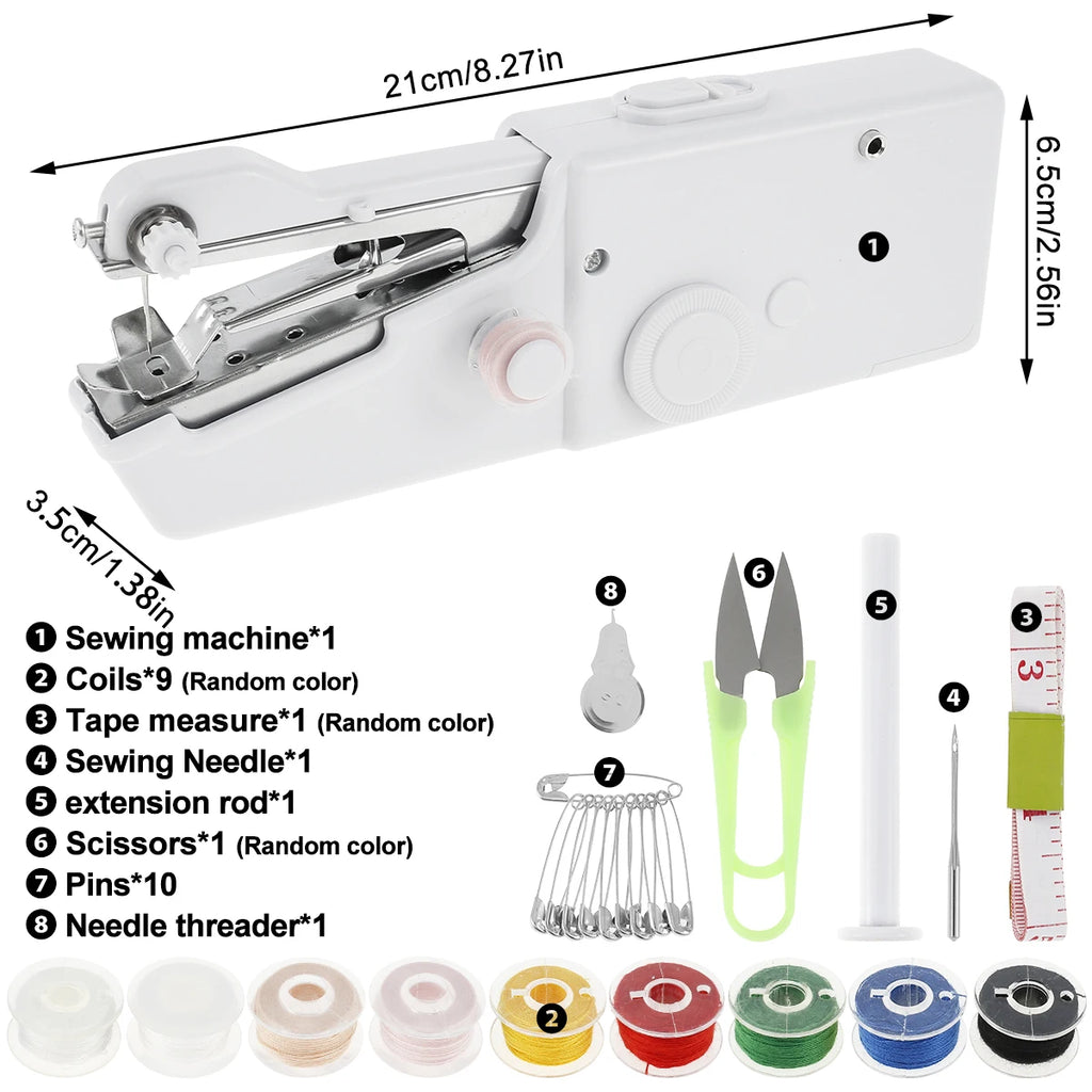 Handheld Sewing Machine With Thread Sewing Kit Quick Repair Mini Sewing Machine for Quilting Enthusiast Beginner Home Repairs