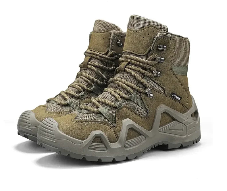 Men Tactical Boots with Straps for Combat Training Waterproof Straps Outdoor Hiking Breathable Shoes Multifunctional Winter